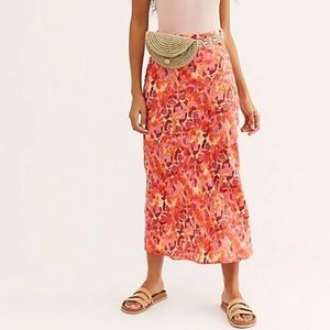 NWOT Free People maxi skirt bight colors sz 6